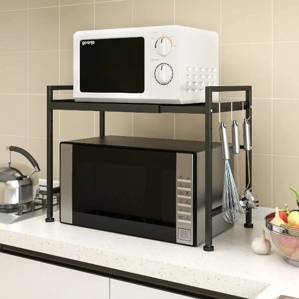 2 Tier Microwave Oven Shelf Rack Stand Storage Organizer Kitchen Space  Saving