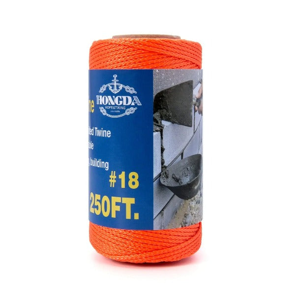 White Mason Line String Line - #18 Braided Nylon String - 250 Ft Length -  Nylon Twine for Gardening Or Masonry Tools - Perfect Construction String  for A String Level, Twine String