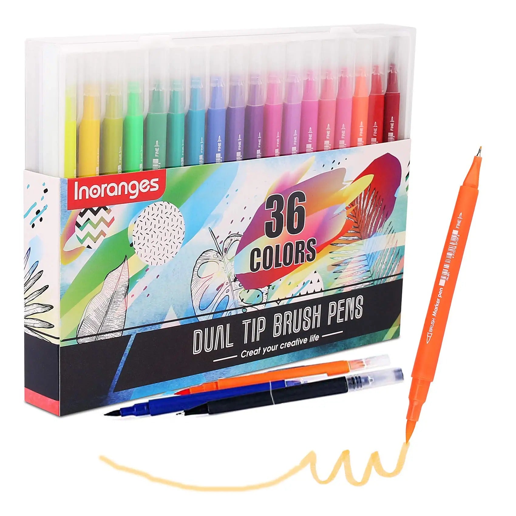 Dual Tips Colored Pens, 120 Colored Drawing Marker with Fine Point