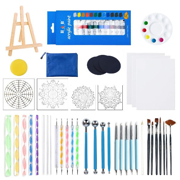 86 Piece Art supplies Set Drawing Painting Kit in Wooden Compact Portable  Case with Oil Pastels, Colored Pencils, Paint Set and Professional Artist