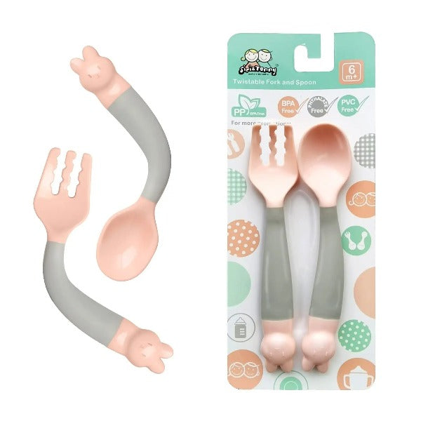 Baby Utensils Spoons with Travel Safe Case Toddler Babies Children Feeding  Training Spoon Easy Grip Heat-Resistant Bendable Soft Perfect Self Feeding