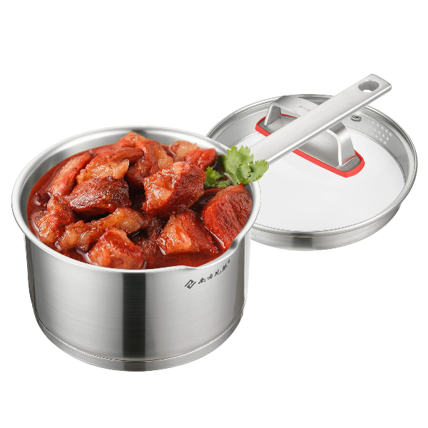 Stainless Steel Saucepan with Glass Lid, Professional Sauce Pan