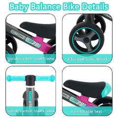 Baby Balance Bike, Built-in Compass Toddler Bikes 18-36 Months Toys for 1 Year Old