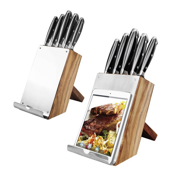 Bill.F® 6 Pieces Knife Block Set With Tablet/Cookbook Stand