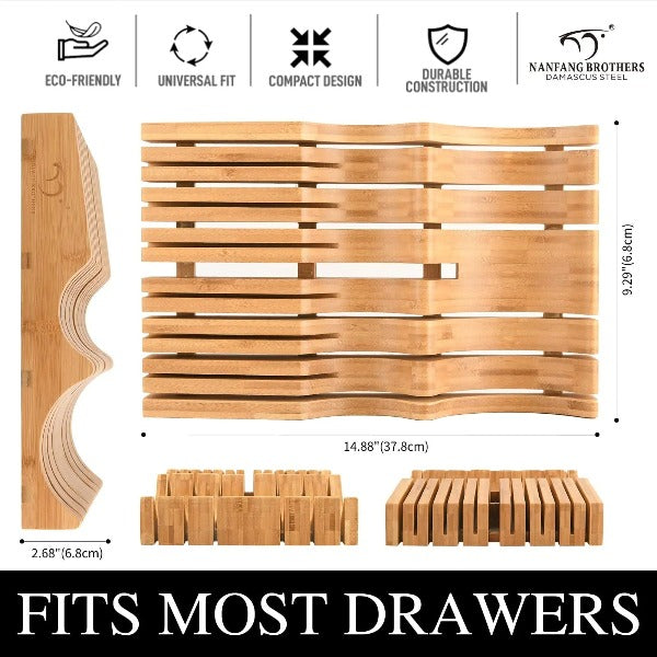 Kitchen Knife Set, 14 Pieces Damascus Knife Block Sets with Bamboo Knives  Drawer Organizer, Perfect for Home and Chefs, Premium Knife Holder, Gift  for