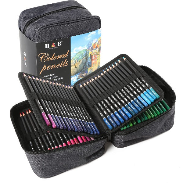 145Pcs Drawing Colored Pencils Set Professional Sketching Graphite