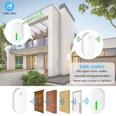 Wireless Doorbell No Battery Needed Waterproof Mini Doorbell Self-powered Doorbell Ringer Wireless 38 Chimes 4 Volume