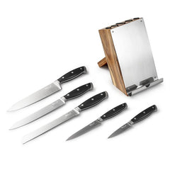 Bill.F® 6 Pieces Knife Block Set With Tablet/Cookbook Stand