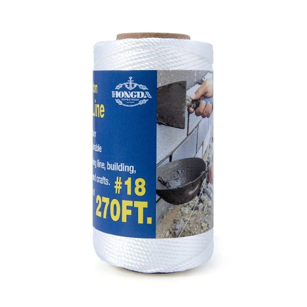 Twisted Nylon String #18 x 270FT Mason Line String Nylon Twine for Masonry Job Trot Line Decoy Line Net Making and Mending