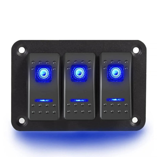 3 Gang Rocker Switch Aluminum Panel Waterproof