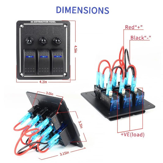 12/24v Manual Rocker Switch Panel