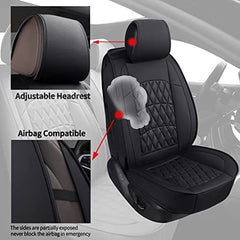 vigrass Leather Car Seat Cover Full Set, Waterproof Faux Leatherette Seat Covers for Car Auto Vehicle Cushion Protector, Universal Fit for Most Cars SUV Pick-up Truck, Car Interior Accessories