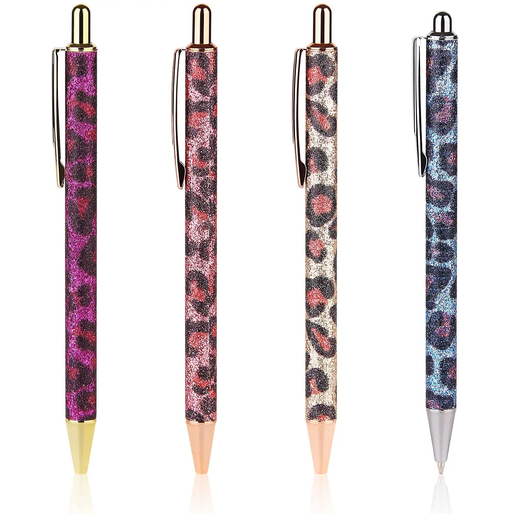 11 Pcs Fancy Pens For Women Pretty Cute Pens Glitter Ballpoint Pens With  Metal Barrel Retractable Writing Pens Black Ink Medium Point 1.0 Mm Pretty