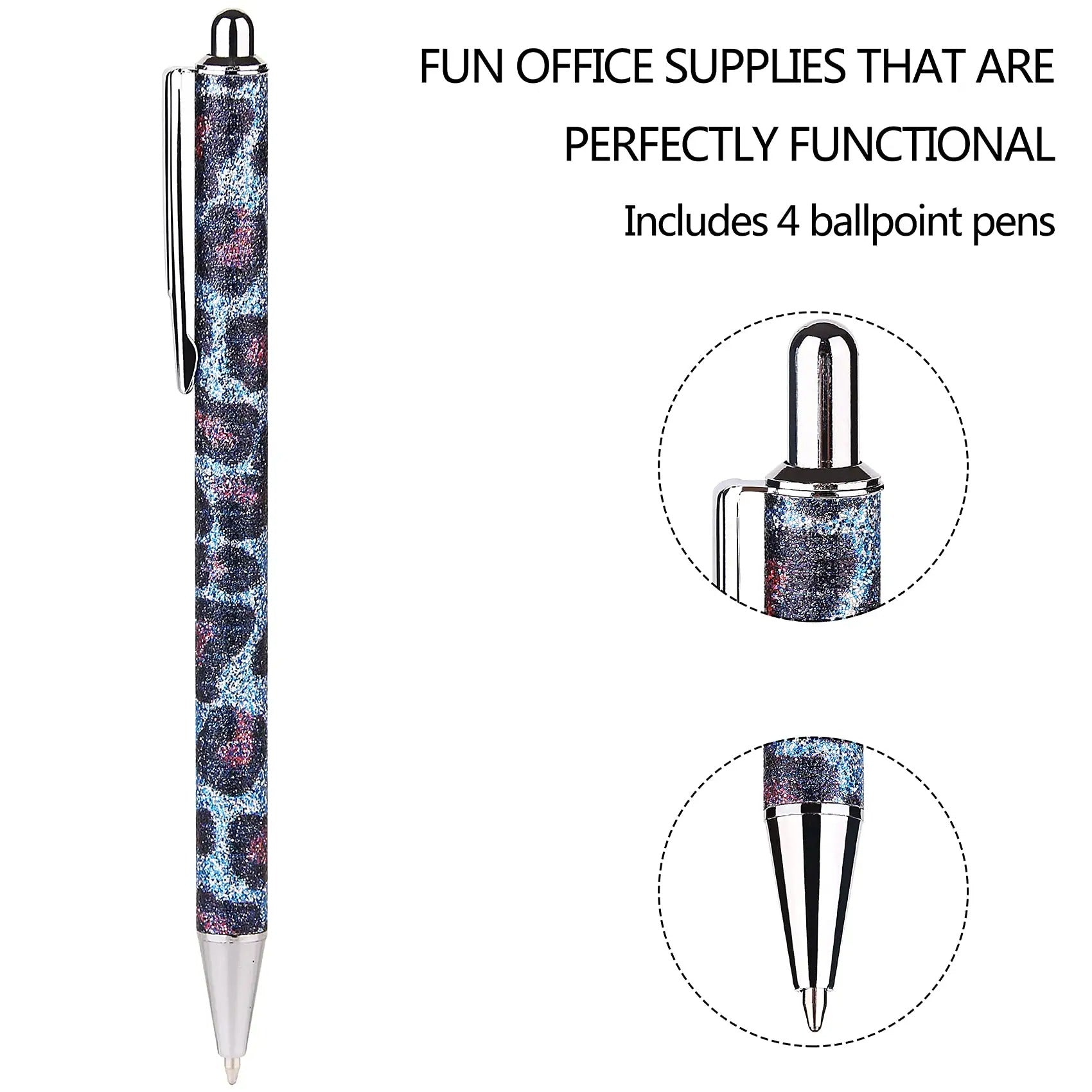 10pcs Ballpoint Stress Relief Funny Pens, Capacitive Pen Set Metal