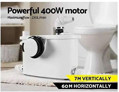 Macerating Toilet with 500Watt Macerator Pump, Upflush Toilet for
