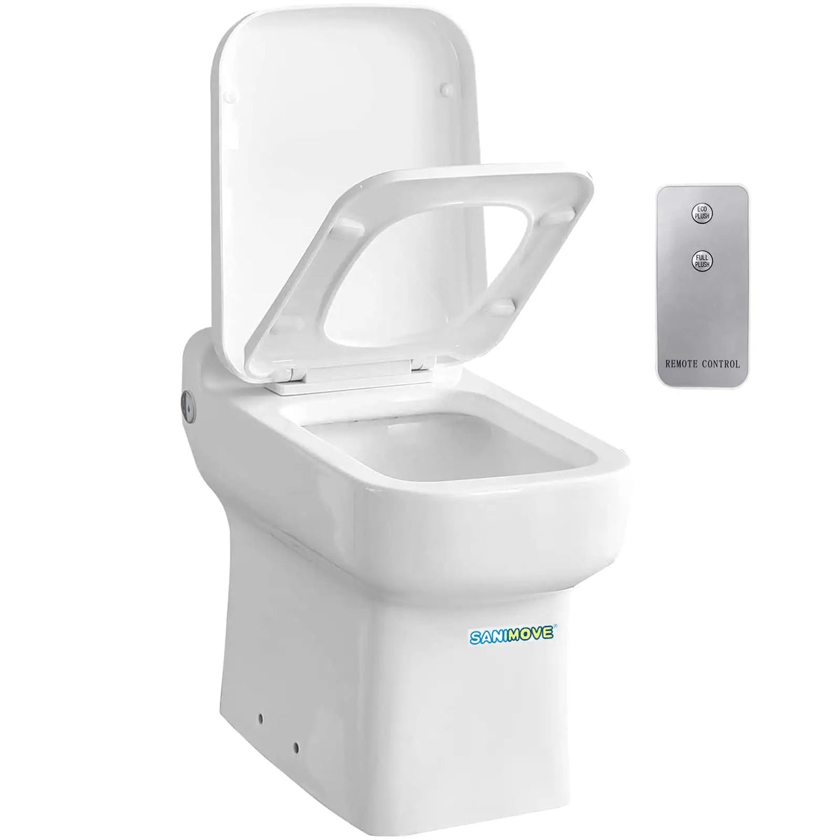 600W One Piece Macerating Toilet 4/5HP Remote Control Macerator