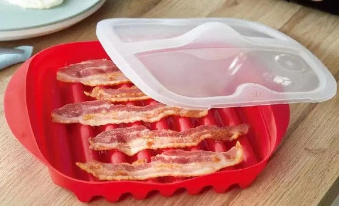 Can Bacon Microwaveable Bacon Cooker Mess-Free & Splatter-Prof, Plastic 