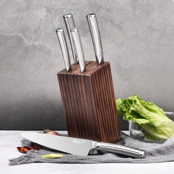 Kitchen Knife Set, 6 Pieces Damascus Knife Block Sets with Bamboo Kniv –  1981Life