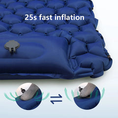 Camping Sleeping Pad, ALVARZA Extra Thickness Inflatable Sleeping Mat with Pillow Built-in Pump, Ultralight Waterproof Camping Air Mattress for Camping, Hiking