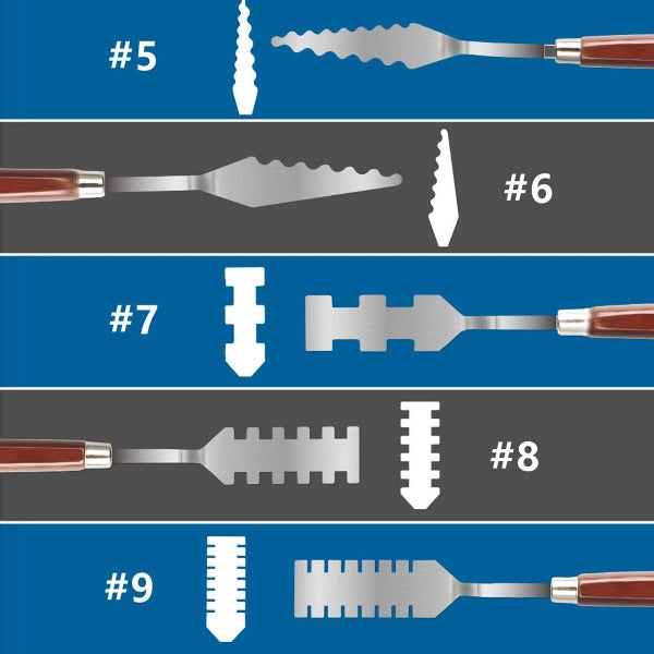 Stainless Steel Palette Knife Set 9 Pieces With Wooden Handles