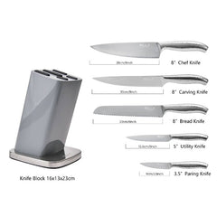 6-Piece Kitchen Knife Set with Block Professional Chef Knife Set