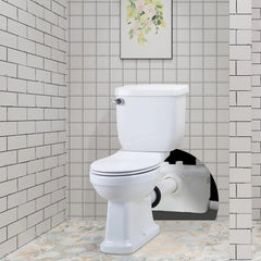 Macerating Toilet with Macerator Pump, Upflush Toilet for Basement Included Water Tank, Toilet Bowl, Toilet Seat, Extension Pipe