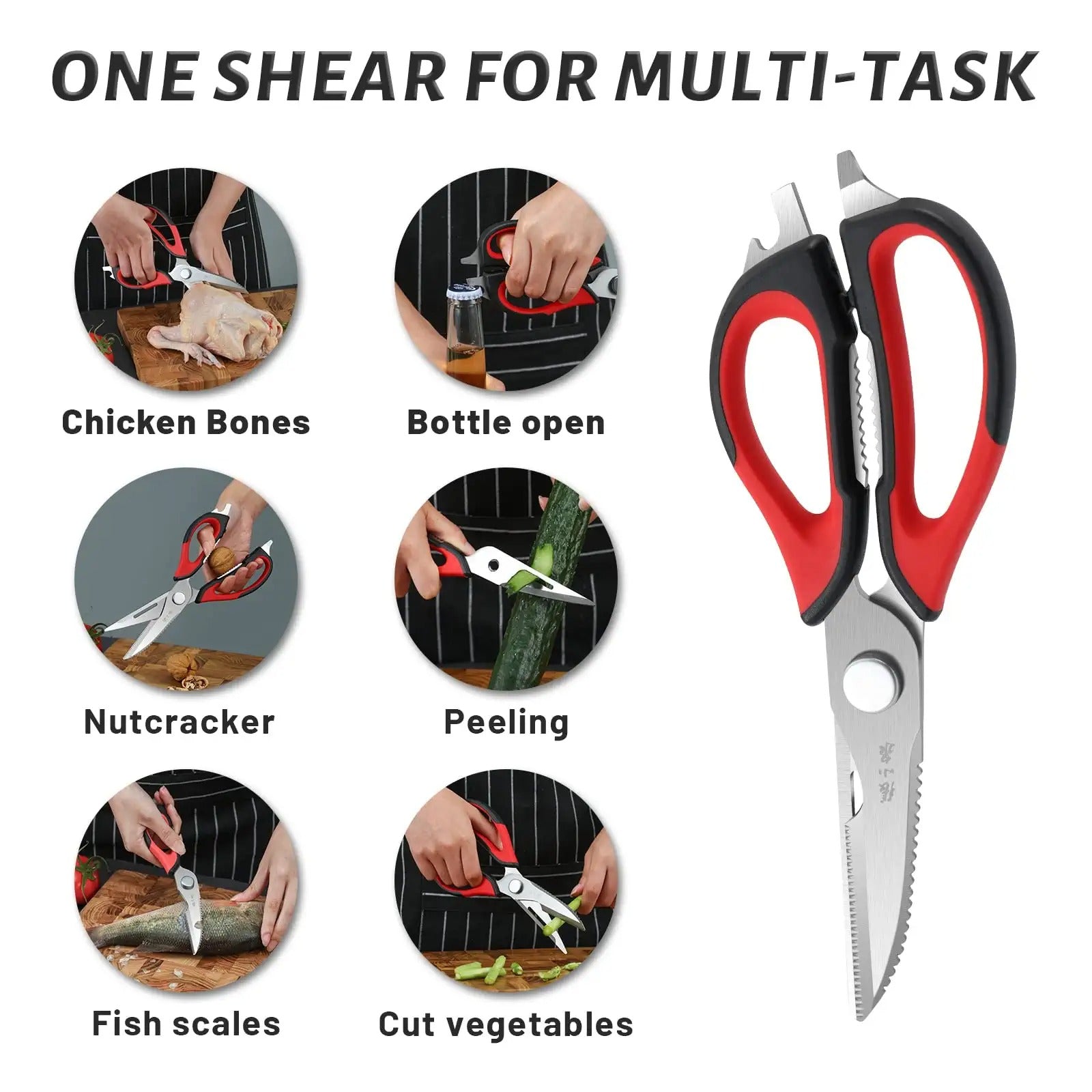 BestKitchen Scissors All Purpose Heavy Duty, Kitchen Shears, Ultra Sharp  Stainless Steel Kitchen Gadgets, Cooking Cutter for Chicken, Meat, Poultry,  Fish, Herbs, Grape 