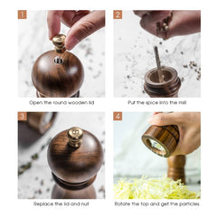 Wooden Salt and Pepper Grinder Set