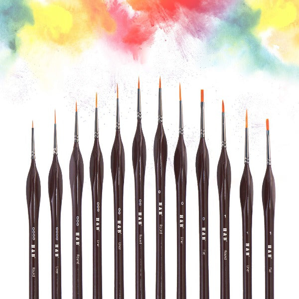 Micro Fine Detail Paint Brushes 5 Piece Set; Precise Detail Painting,  Miniatures, Models, Acrylic, Watercolor, Oil, Tight Spot Brushes