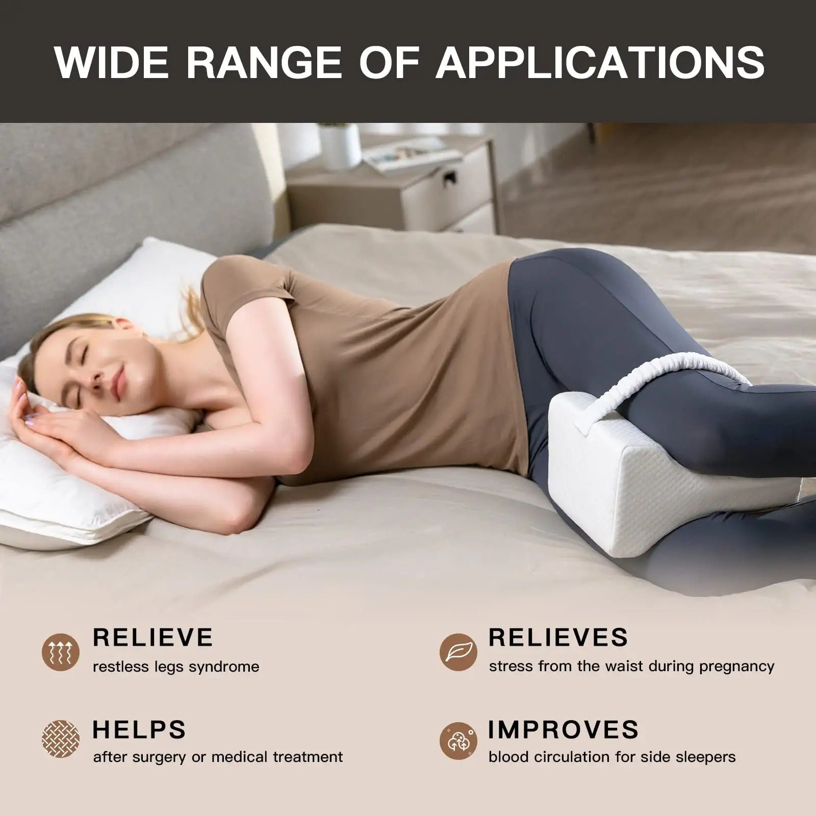 Knee Pillow for Side Memory Foam Sleepers Leg Pillows for Sleeping