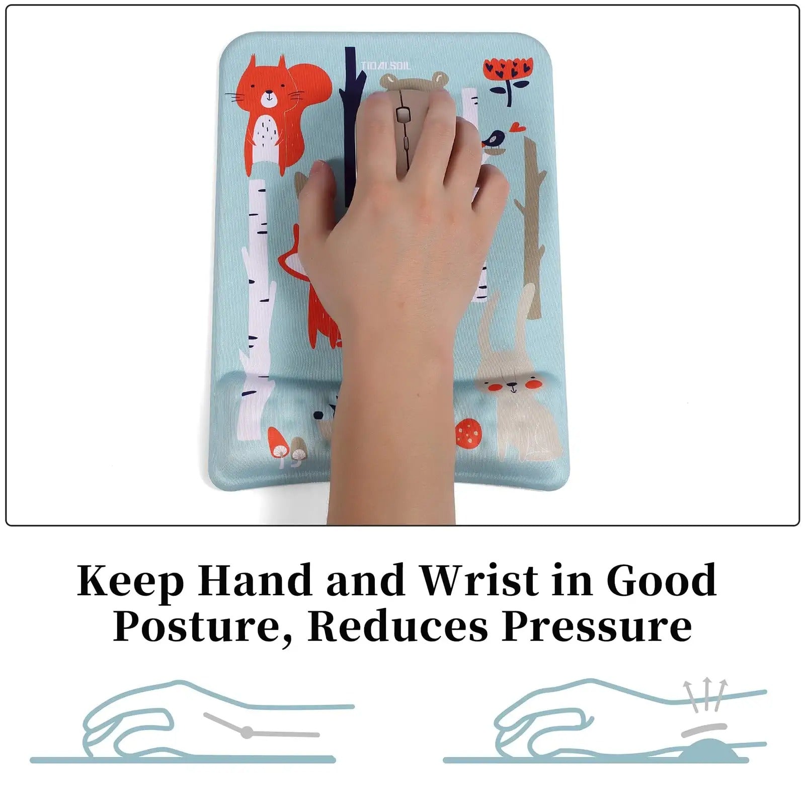 Ergonomic Mouse Pad with Wrist Support - Protect Your Wrists - Memory Foam Mousepad with Wrist Rest - Pain Relief Mouse Pad with Non-Slip Rubber Base