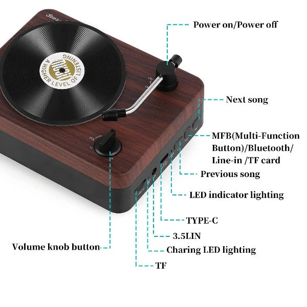 Vinyl Record Player Old Fashioned Classic Style