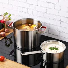 Stainless Steel Stock Pot with Glass Lid 316 Food Grade Copper Core Nonstick Stew Pot