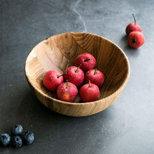 Buy 1 get 1 FREE - Teak Wood Natural Grain Bowl Serving Bowl for Fruit Salad, Single Bowl