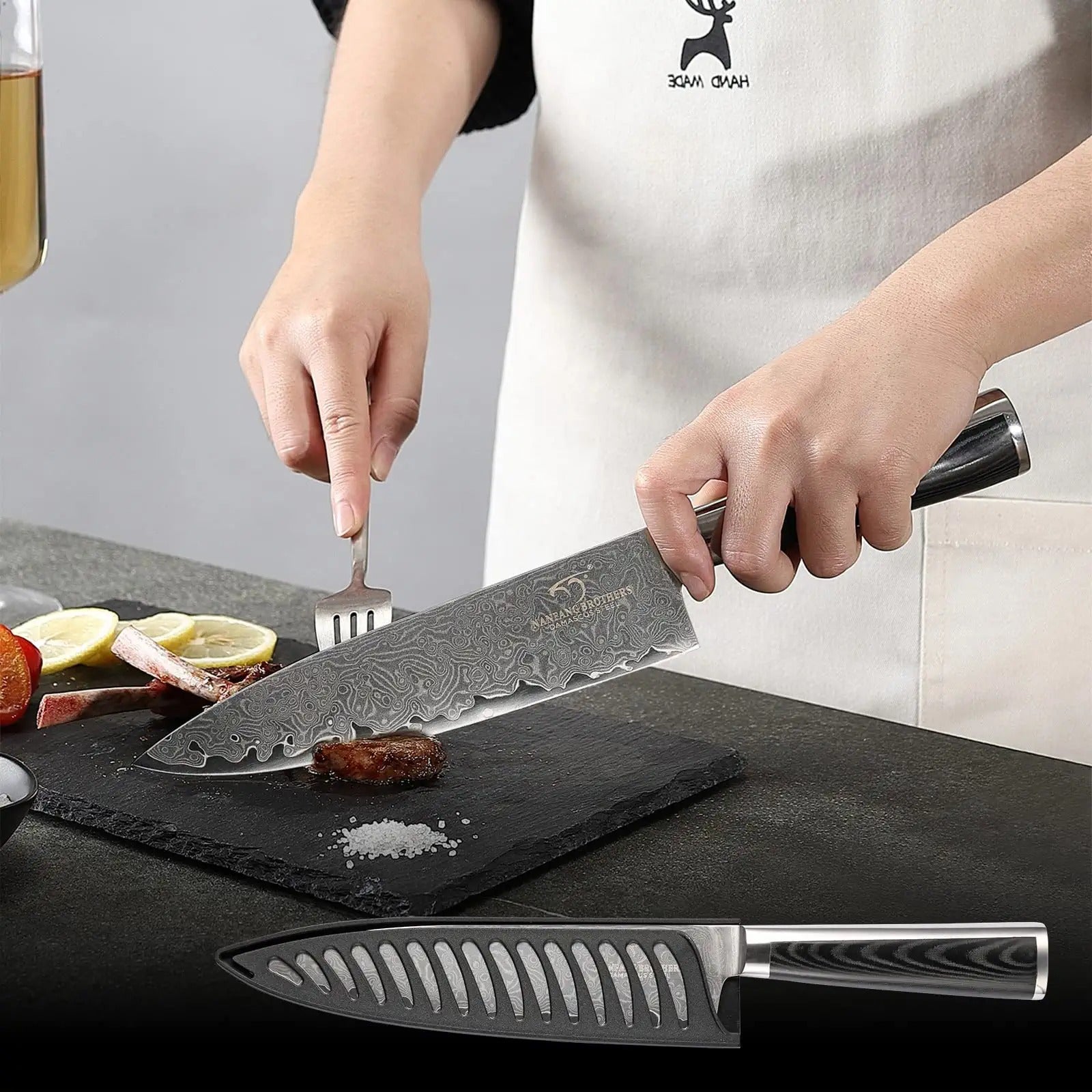 9PCS/set Japanese Kitchen Knives Laser Damascus Pattern Chef Knife Japanese Chef  Knife Sharp Santoku Knife Set Santoku Knife Cleaver Slicing Utility Knives  Tool Knives Sharp Cleaver Slicing Gift Knife Damascus Pattern Kitchen