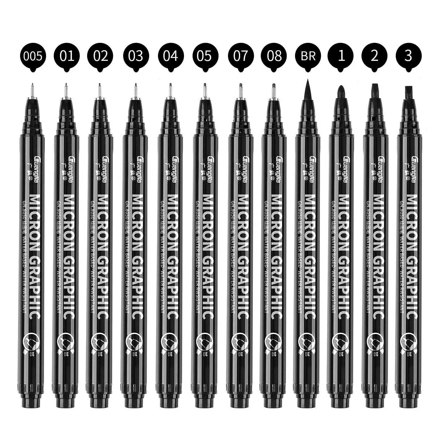 Waterproof Archival Ink Fine Point Micro Drawing Pens