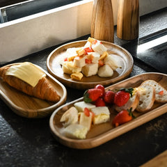 Buy 1 get 1 FREE - Oval Serving Tray and Platters Small Wooden Cheese Plate