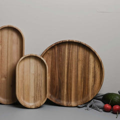 Buy 1 get 1 FREE - Oval Serving Tray and Platters Small Wooden Cheese Plate