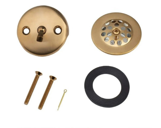 Trip Lever Tub Trim Kit Set With Trip Lever Overflow Face Plate, Trip Lever Bathtub Drain with Strainer, Overflow and Matching Screws