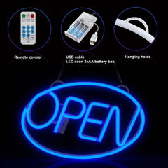 8 LED Lighting Modes OPEN Neon LED Light Signs for Business Adjustable Brightness