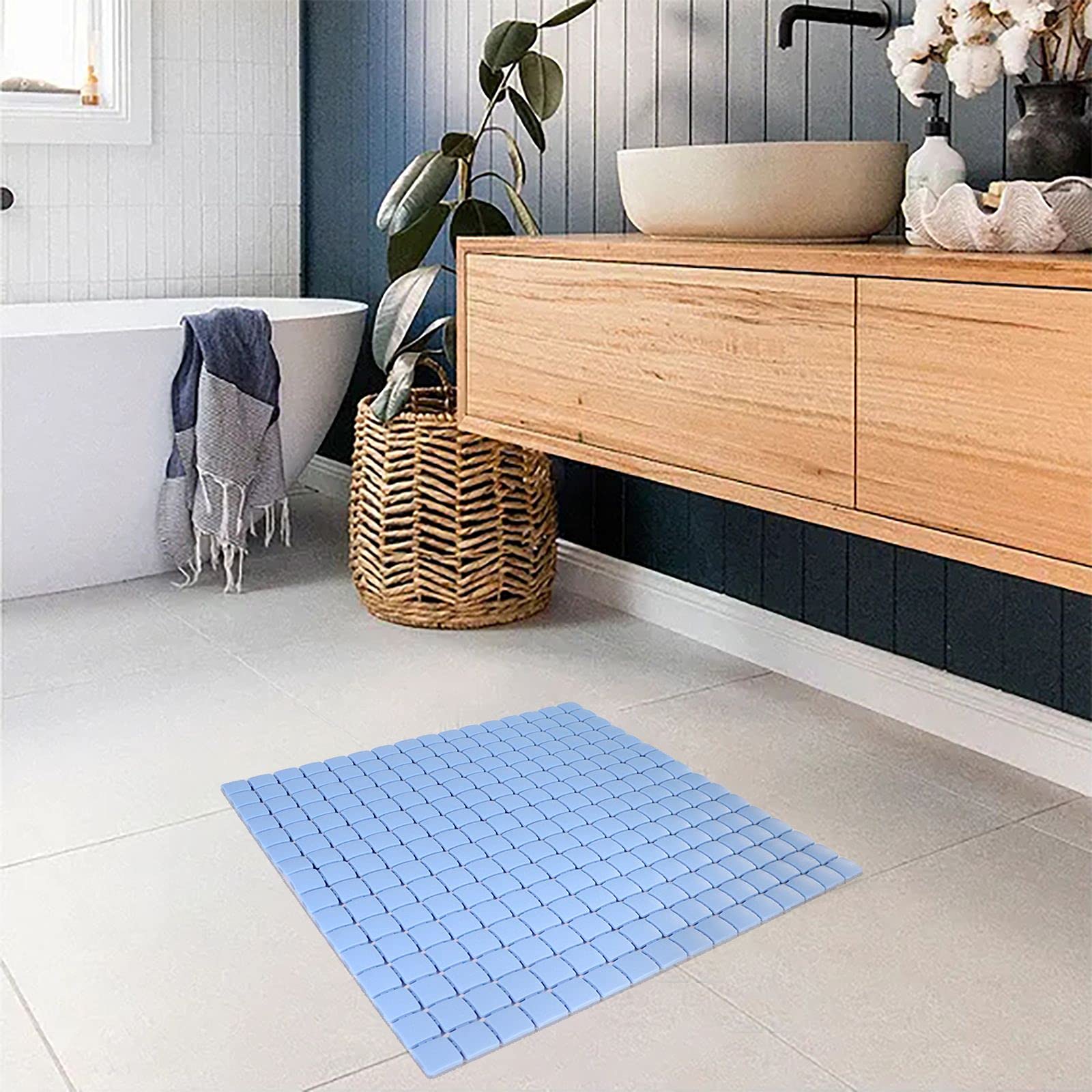 Square Non-slip Bathmat With Suction Cups, Anti-fall, , Shower Room Massage  Floor Mat For Bathroom