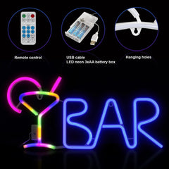 Neon Bar Sign, Bar Neon Sign for Home Bar, Bar Neon Lights Decor