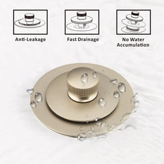 Universal Lift and Turn Bath Drain Stopper and Cover, Bathtub Drain Stopper, Replaces lift and turn, Tip-Toe and Trip Lever drains for Tub, EZ Installation and Clearing