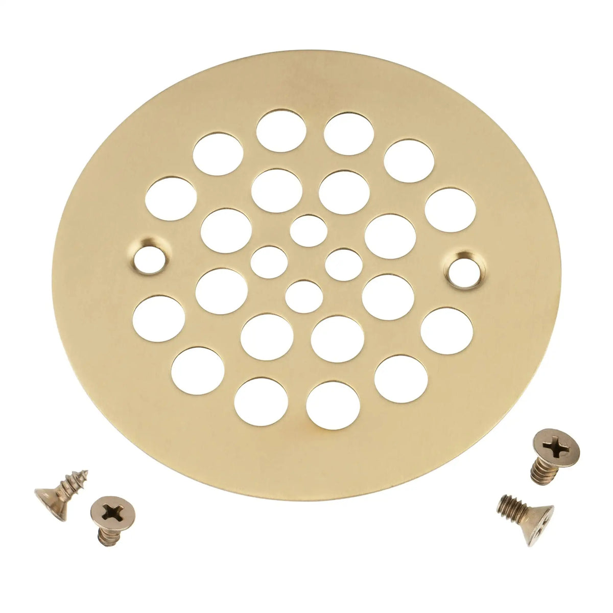 4-1/4“ Shower Strainer Drain Trim Set, Screw-in Shower Strainer Drain Cover, Plastic-Oddities Style Replacement Strainer Grid ,Machine & Self-Tapping Screws Included