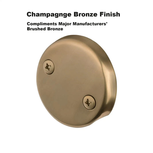 Champagne Bronze Lift & Turn Tub Trim Set with Two-Hole Overflow Faceplate and No putty gasket, Bathtub Conversion Kit Assembly with Universal Fine/Coarse Thread, No Putty Installation by Artiwell