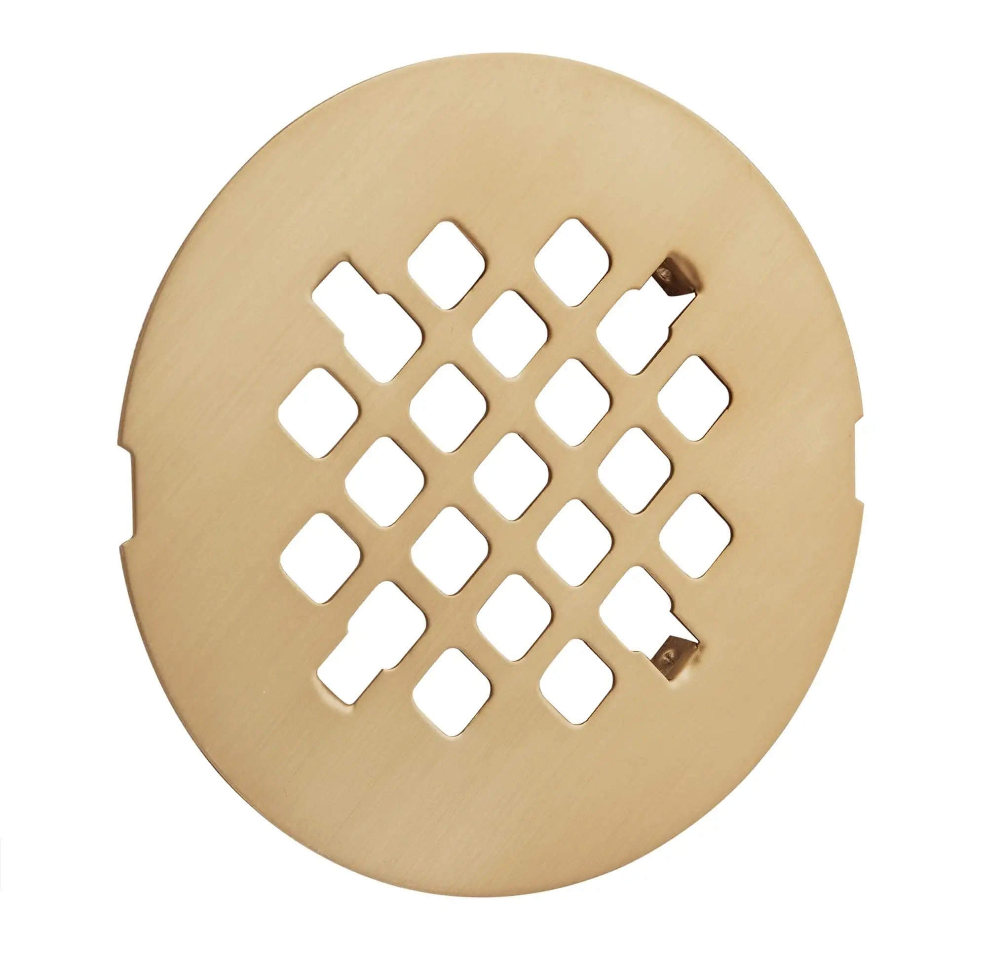 Shower Drain Cover, Brass Construction, 4-1/4 inches outside