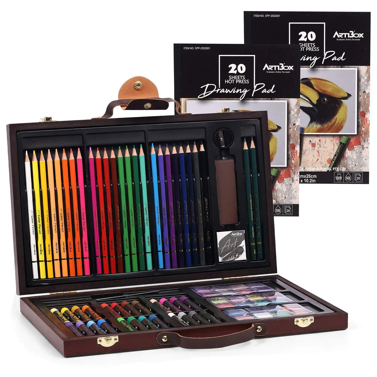  H & B 145-Piece Art Supplies Set for Kids, 2 Layers Drawing  Supplies for Kids Boys Girls Ages 8 9 10 11 12, Portable Aluminum Case Art  Kit, Great Gift for