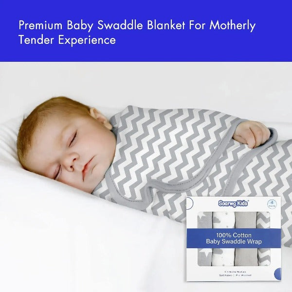 Baby Swaddle Wrap, 2 Pcs 0-3 Months Newborn Swaddle Blanket Wrap