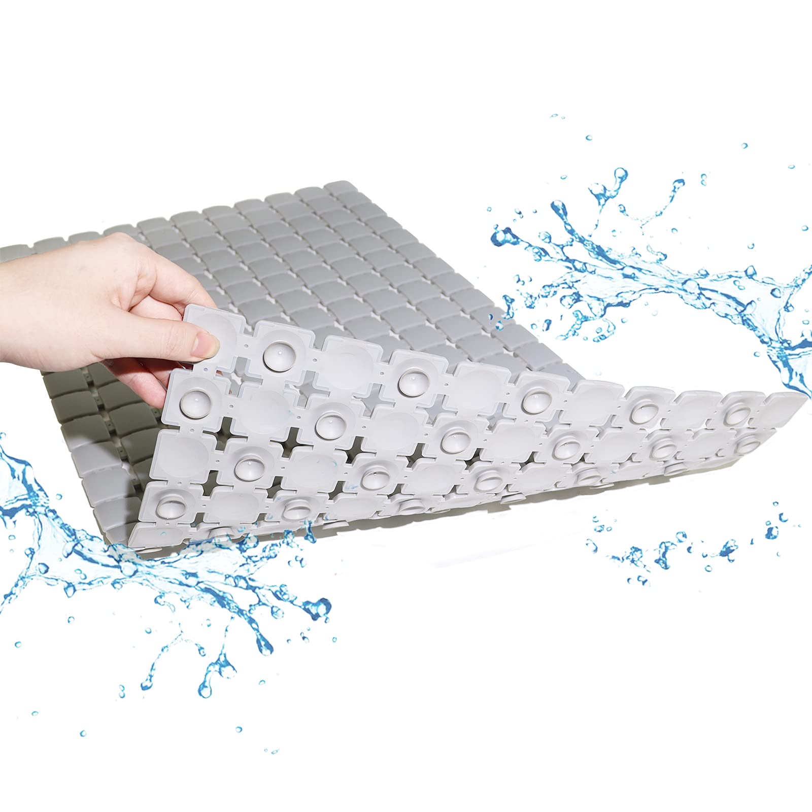 PVC Corner Shower Mat Large Triangle Non Slip With Suction Anti Slip Bath  Mat