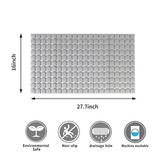 Bath Tub Shower Mat, 38x68, Machine Washable Bathtub Mats with Suction Cups and Drain Holes, Soft on Feet, Shower and Bath Mat